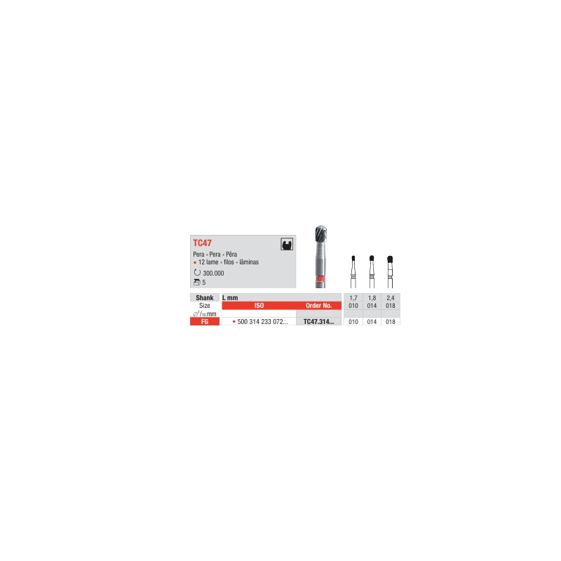 Fresa multilaminas pera TC47