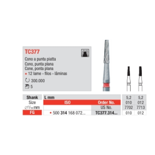 Fresa multilaminas cono punta plana TC377