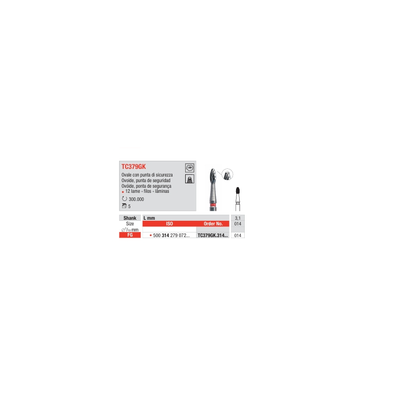 Fresa multilaminas oval TC379GK Fresa multilaminas oval TC379GK