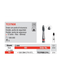 Fresa multilaminas oval TC379GK