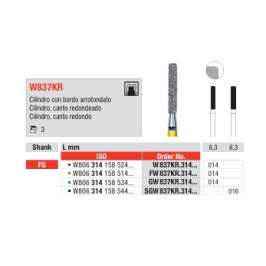 Cilindro canto redondo W837KR