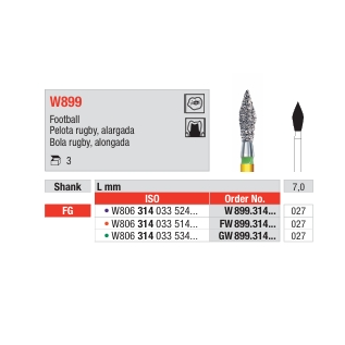 Pelota rugby alargada W899